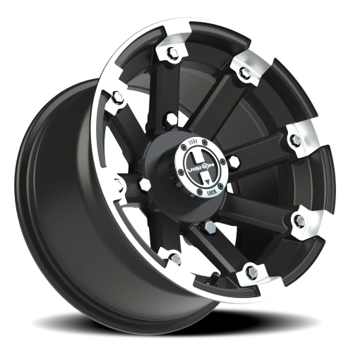 Vision 393 14x8 -10 4x156mm 131.1mm Matte Black Machined Lip