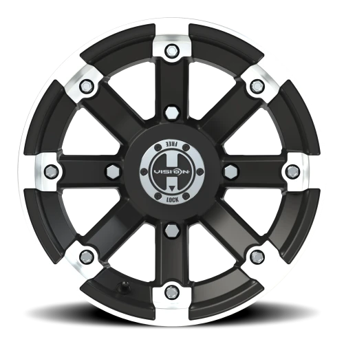 Vision 393 14x8 -10 4x156mm 131.1mm Matte Black Machined Lip