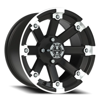 Vision 393 14x8 -10 4x101.6mm 69.85mm Matte Black Machined Lip
