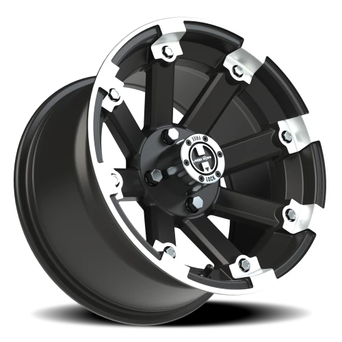 Vision 393 14x8 -10 4x101.6mm 69.85mm Matte Black Machined Lip