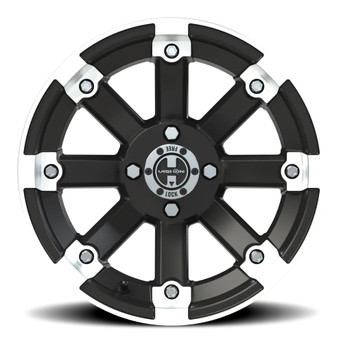 Vision 393 14x8 -10 4x101.6mm 69.85mm Matte Black Machined Lip