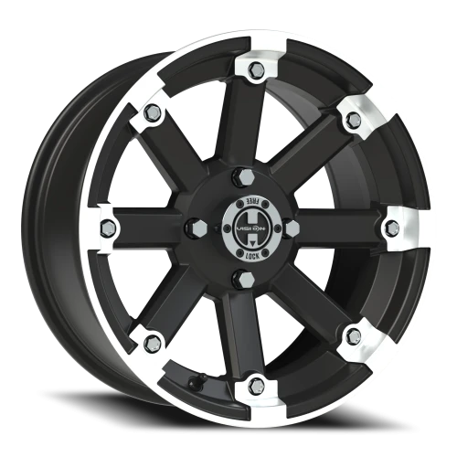 Vision 393 15x7 +3 4x110mm 86mm Matte Black Machined Lip
