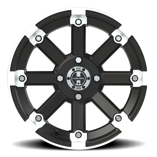Vision 393 15x7 +3 4x110mm 86mm Matte Black Machined Lip