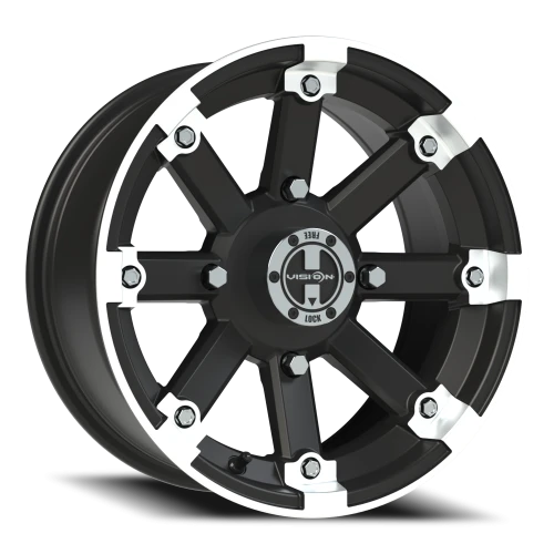 Vision 393 15x7 +3 4x156mm 131.1mm Matte Black Machined Lip