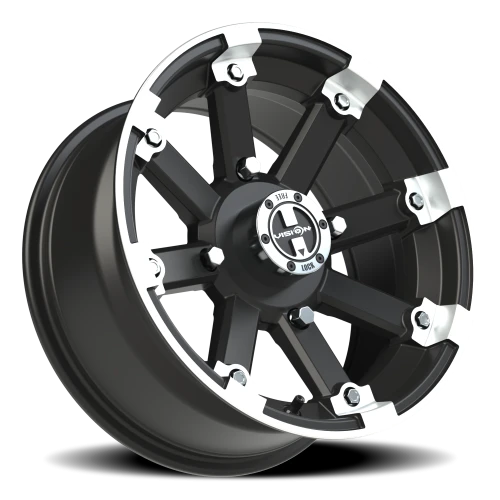 Vision 393 15x7 +3 4x156mm 131.1mm Matte Black Machined Lip