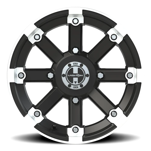 Vision 393 15x7 +3 4x156mm 131.1mm Matte Black Machined Lip
