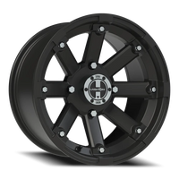 Vision 393 15x8 -10 4x110mm 86mm Matte Black Machined Lip