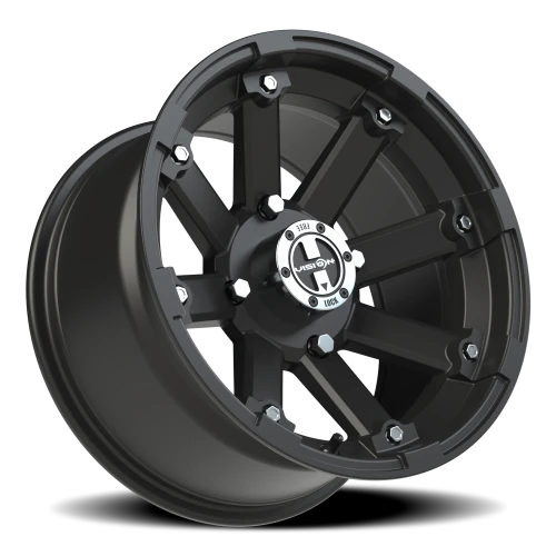 Vision 393 15x8 -10 4x110mm 86mm Matte Black Machined Lip