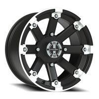 Vision 393 15x8 -10 4x156mm 131.1mm Matte Black Machined Lip