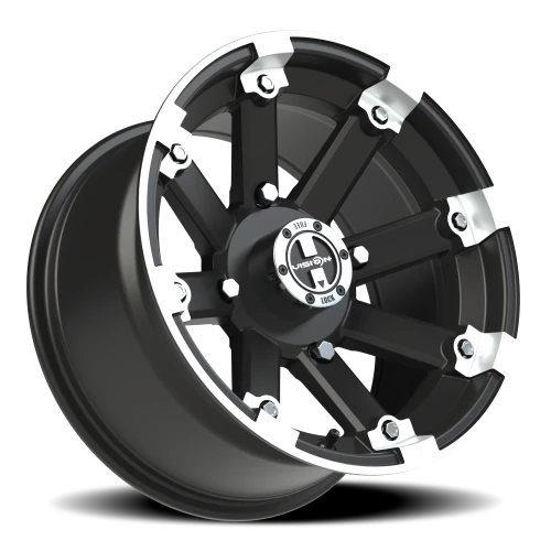 Vision 393 15x8 -10 4x156mm 131.1mm Matte Black Machined Lip