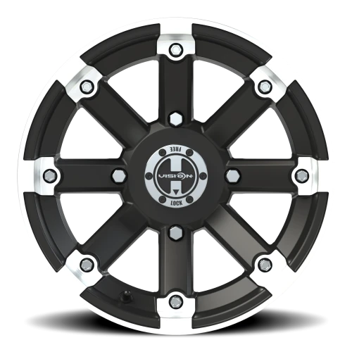 Vision 393 15x8 -10 4x156mm 131.1mm Matte Black Machined Lip