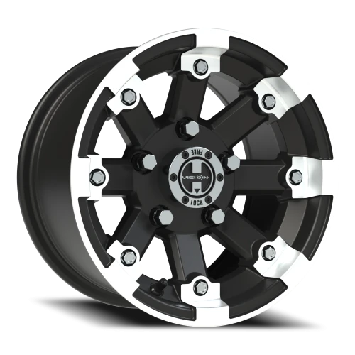 Vision 393 12x7 +3 5x114.3mm 79.4mm Matte Black Machined Lip