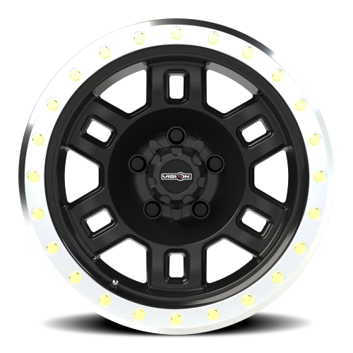 Vision 398 15x8 -19 5x114.3mm 83mm Gloss Black Machined Lip