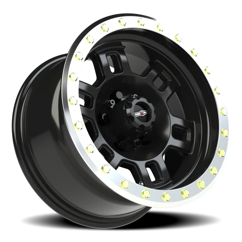 Vision 398 15x8 -19 5x127mm 78.1mm Gloss Black Machined Lip