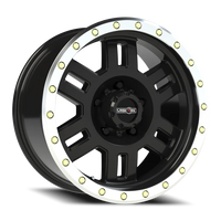 Vision 398 18x9 +18 5x139.7mm 108mm Gloss Black Machined Lip