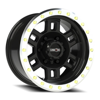 Vision 398 15x8 -19 6x139.7mm 110mm Gloss Black Machined Lip