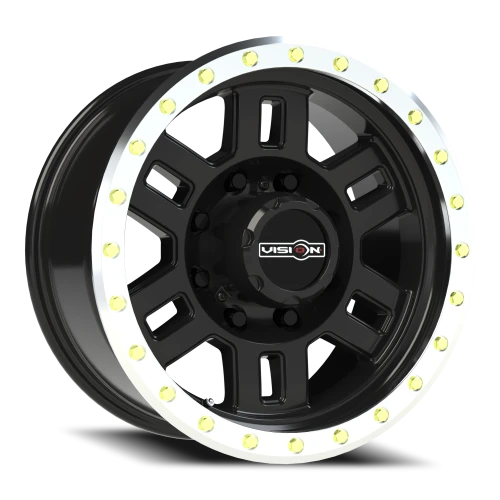 Vision 398 17x8.5 +0 8x165.1mm 125.2mm Gloss Black Machined Lip