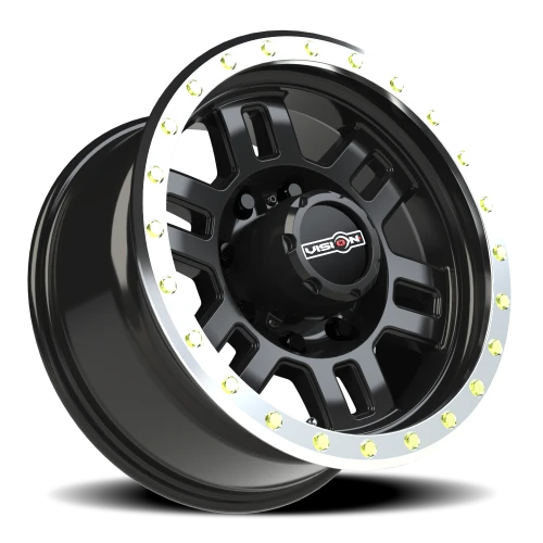 Vision 398 17x8.5 +0 8x165.1mm 125.2mm Gloss Black Machined Lip