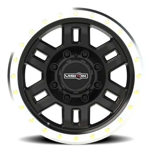 Vision 398 17x8.5 +0 8x165.1mm 125.2mm Gloss Black Machined Lip