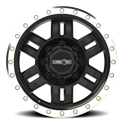 Vision 398 18x9 -12 8x165.1mm 125.2mm Gloss Black Machined Lip