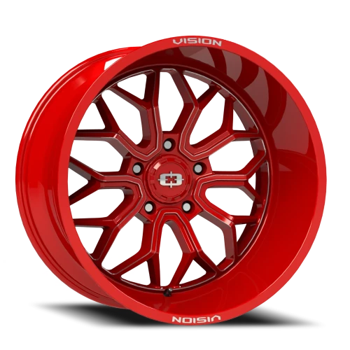 Vision 402 20x12 -51 5x150mm 110.2mm Red Tint Milled Spokes