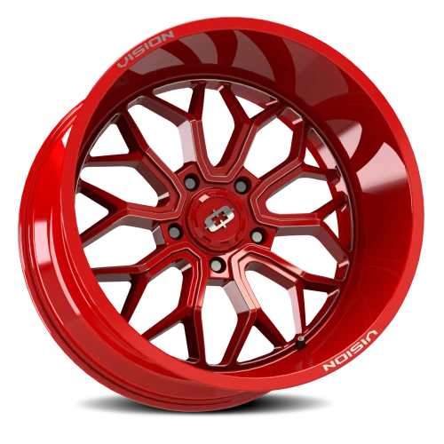 Vision 402 22x12 -51 5x150mm 110.2mm Red Tint Milled Spokes