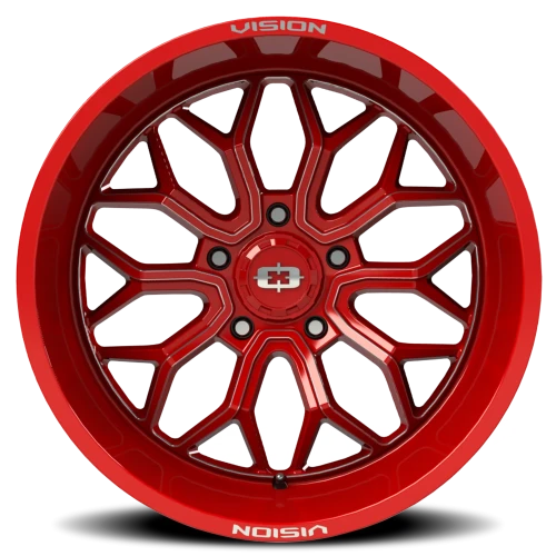 Vision 402 20x12 -51 5x150mm 110.2mm Red Tint Milled Spokes