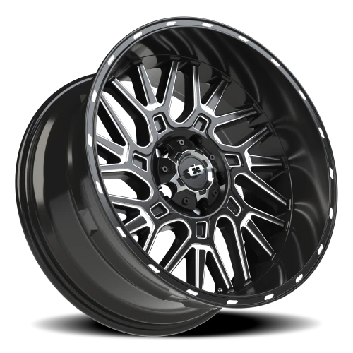 Vision 404 20x10 -25 5x139.7mm 108mm Gloss Black Milled Spoke