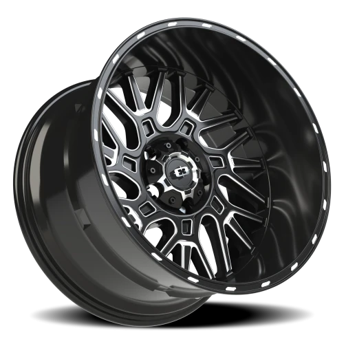 Vision 404 20x12 -51 5x139.7mm 108mm Gloss Black Milled Spoke
