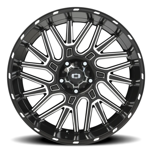 Vision 404 22x10 -19 5x139.7mm 108mm Gloss Black Milled Spoke