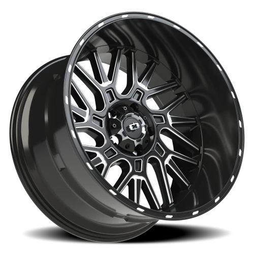 Vision 404 22x12 -51 5x139.7mm 108mm Gloss Black Milled Spoke