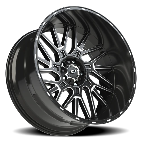 Vision 404 24x12 -51 5x139.7mm 108mm Gloss Black Milled Spoke