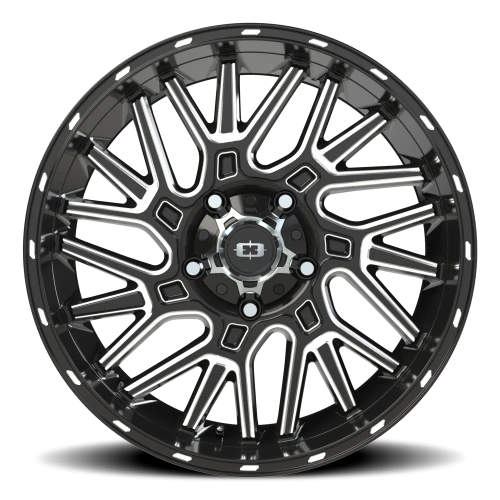 Vision 404 20x9 +12 5x139.7mm 108mm Gloss Black Milled Spoke