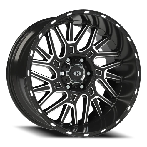 Vision 404 20x10 -25 6x135mm 87.1mm Gloss Black Milled Spoke