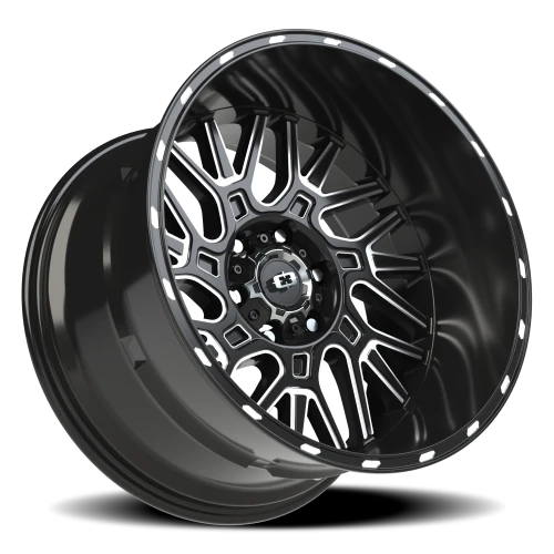 Vision 404 20x12 -51 6x139.7mm 106.2mm Gloss Black Milled Spoke