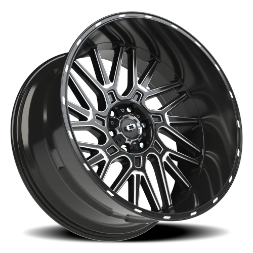 Vision 404 24x12 -51 6x127mm 87.1mm Gloss Black Milled Spoke