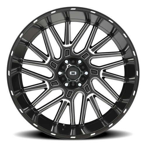 Vision 404 24x12 -51 6x127mm 87.1mm Gloss Black Milled Spoke