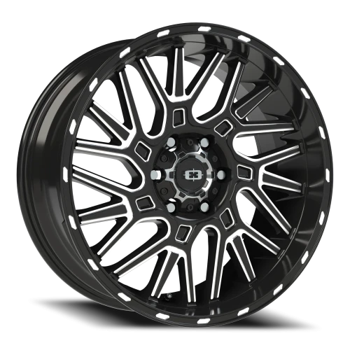 Vision 404 20x9 +12 6x139.7mm 106.2mm Gloss Black Milled Spoke