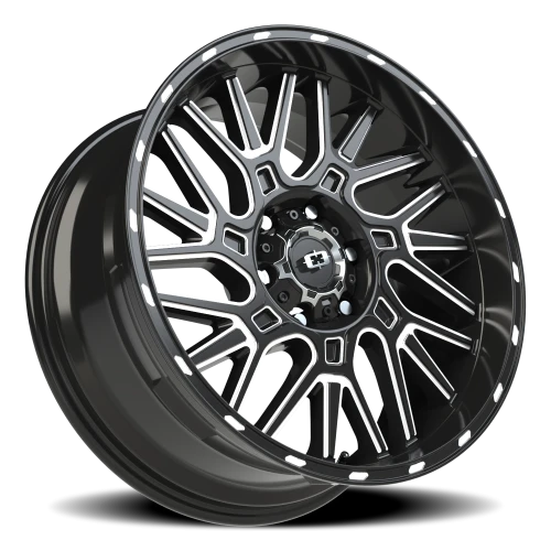 Vision 404 20x9 +12 6x139.7mm 106.2mm Gloss Black Milled Spoke