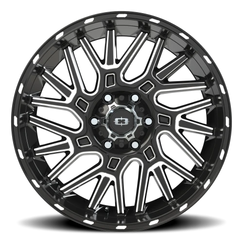 Vision 404 20x9 +12 6x139.7mm 106.2mm Gloss Black Milled Spoke