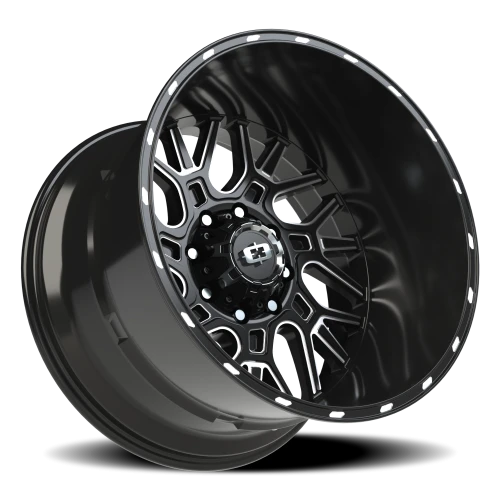 Vision 404 22x14 -76 8x165.1mm 125.2mm Gloss Black Milled Spoke