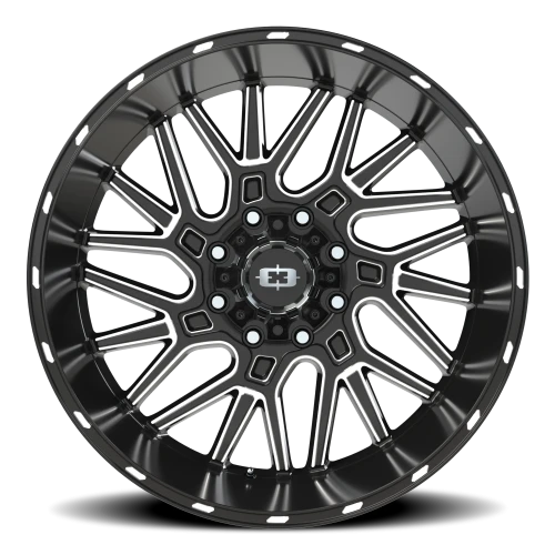 Vision 404 24x12 -51 8x180mm 124.2mm Gloss Black Milled Spoke