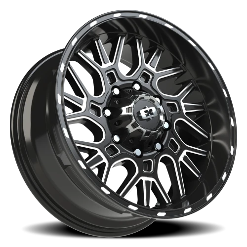 Vision 404 20x9 +12 8x180mm 124.2mm Gloss Black Milled Spoke