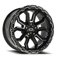 Vision 405 18x9 +12 5x139.7mm 108mm Gloss Black Milled Spoke