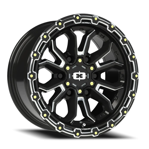 Vision 405 16x8 +0 6x139.7mm 110mm Gloss Black Milled Spoke