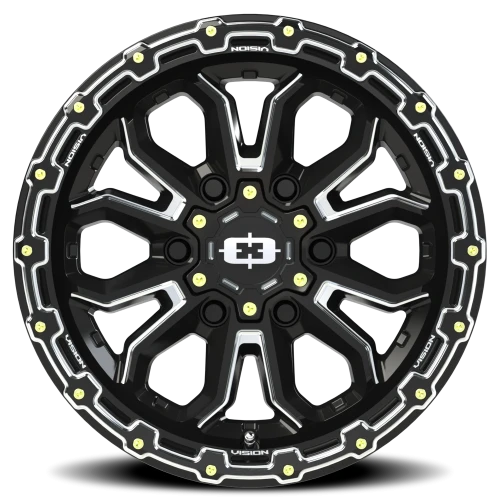 Vision 405 16x8 +0 6x139.7mm 110mm Gloss Black Milled Spoke
