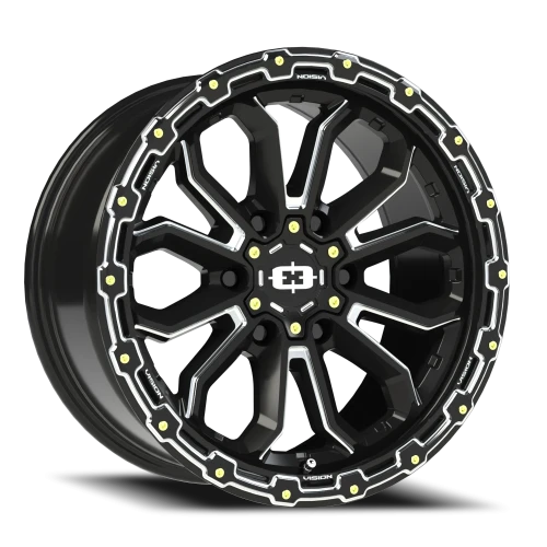 Vision 405 18x9 +12 6x139.7mm 106.2mm Gloss Black Milled Spoke