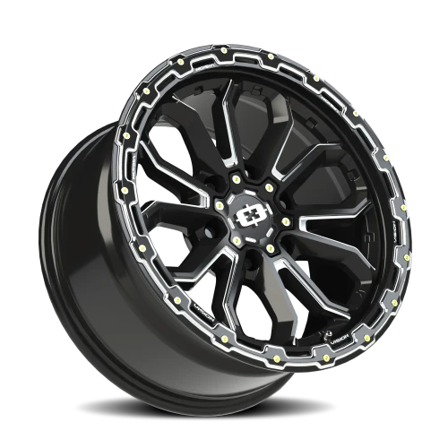 Vision 405 18x9 +12 6x139.7mm 106.2mm Gloss Black Milled Spoke