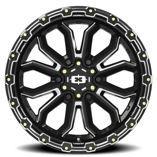 Vision 405 18x9 +12 6x139.7mm 106.2mm Gloss Black Milled Spoke