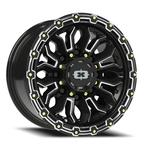 Vision 405 16x8 +0 8x165.1mm 125.2mm Gloss Black Milled Spoke